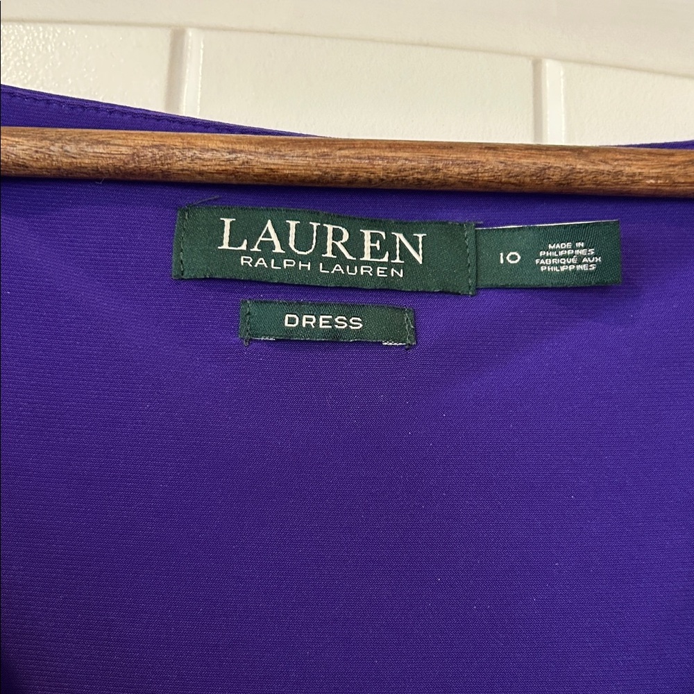 Lauren Ralph Lauren Purple Gathered Side Women's Dress - Picture 9 of 11